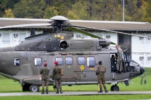 Swiss helicopters could be seen in action at the 25th anniversary event (Keystone)